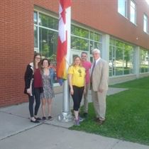 David Tilson, MP with Mrs. Hutchinson and Mr. Main and students at the Westside Secondary School 2nd Annual Diversity Walk